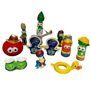VTG Veggie Tales Jonah Movie Figure Lot 2002 Toys Bob Guitar Twippo Khalil